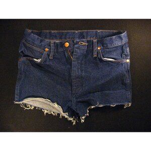 Wrangler Vintage CUTOFF JEAN SHORTS High Waist W 30 MEASURE Hot Pants Blue Denim